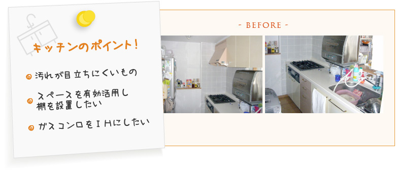 �L�b�`���̃|�C���g!�E���ꂪ�ڗ����ɂ������� �E�X�y�[�X��L�����p���I��ݒu�������@�E�K�X�R�������h�g�ɂ�����