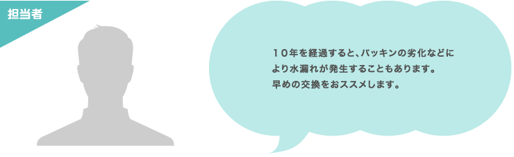 10�N���o�߂���ƃp�b�L���̗򉻂Ȃǐ��R��̌����ƂȂ�܂��B���ڂ̌��������߂܂��B